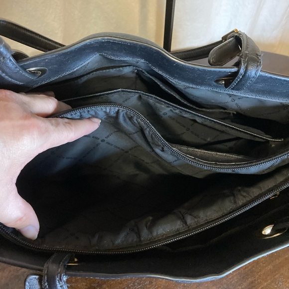 MICHAEL KORS CANVAS TOTE SHOULDERBAG BLACK LARGE PRELOVED - Picture 10 of 12